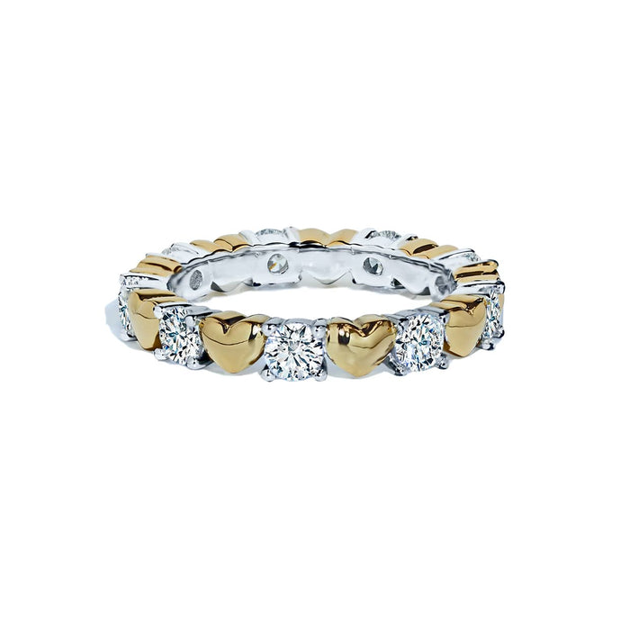 Loving hjerte ring i guld vermeil