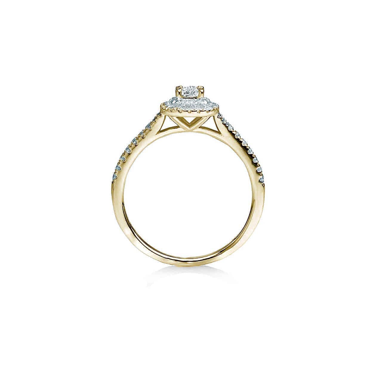 Oxford dobbelt halo guld ring