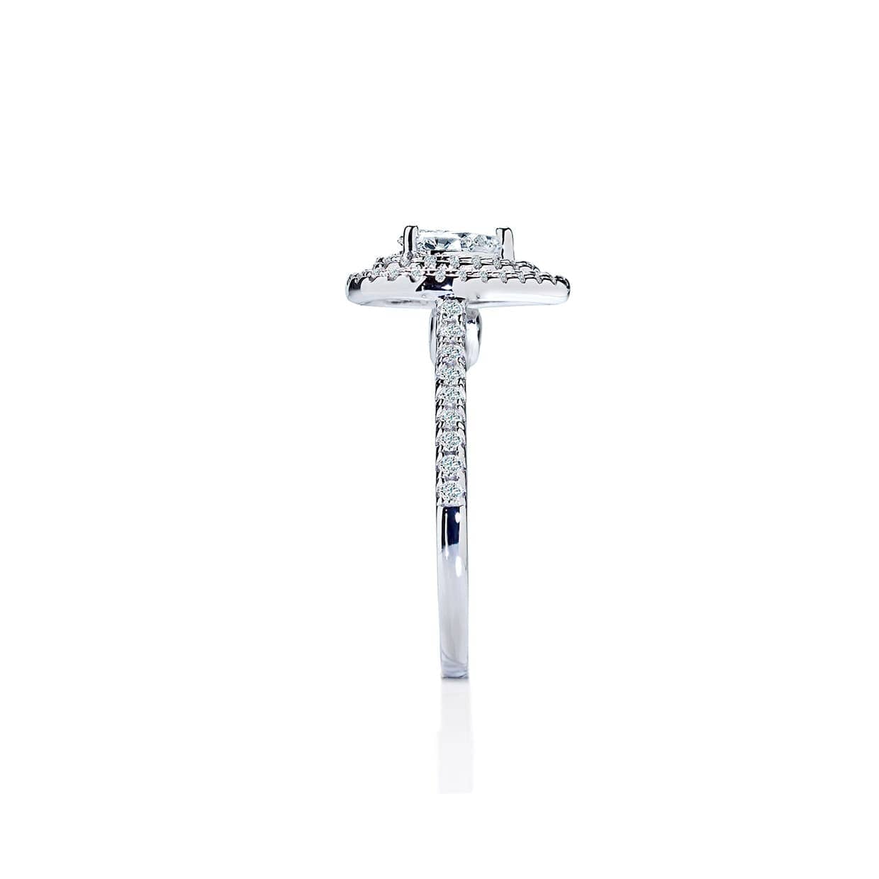 Oxford dobbelt halo pear ring