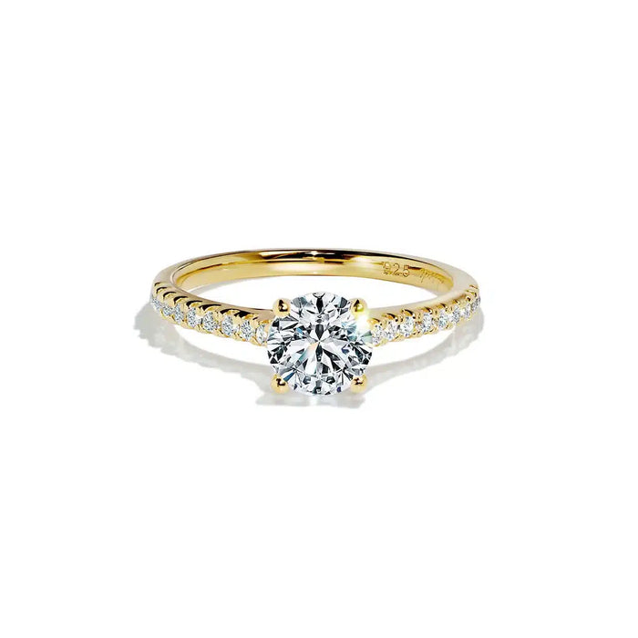 Oxford solitaire ring med sten i guld vermeil