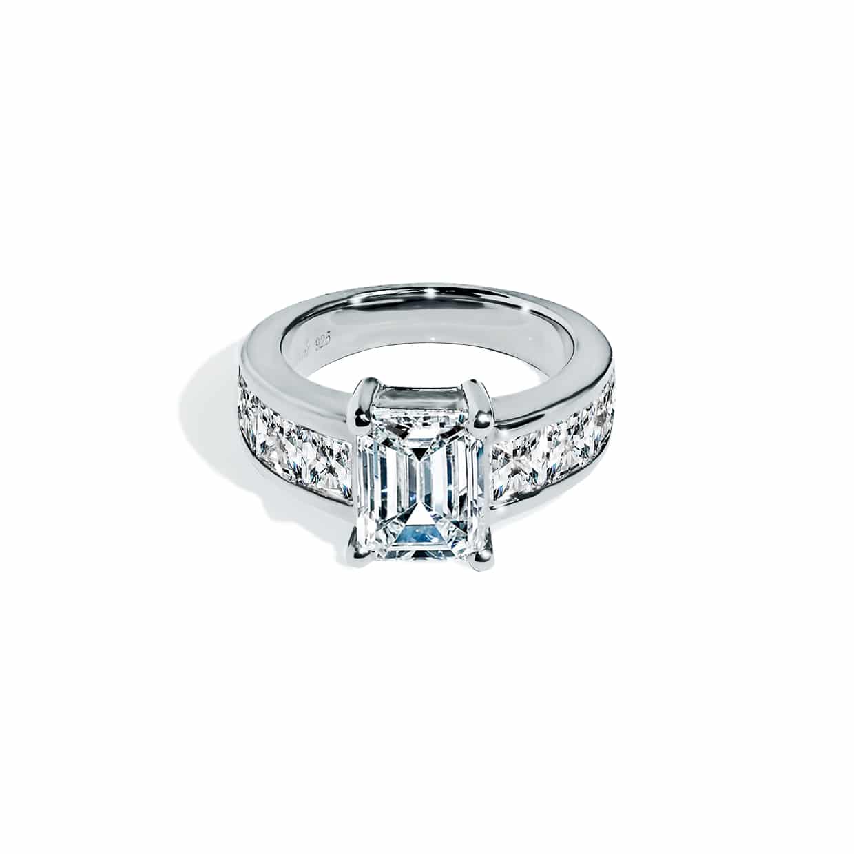 Oxford prinsesse &amp; radiant formet ring i sølv