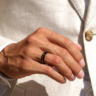 Tungsten ring sort &amp; guld bred