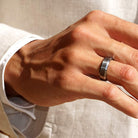 Tungsten ring rough grå
