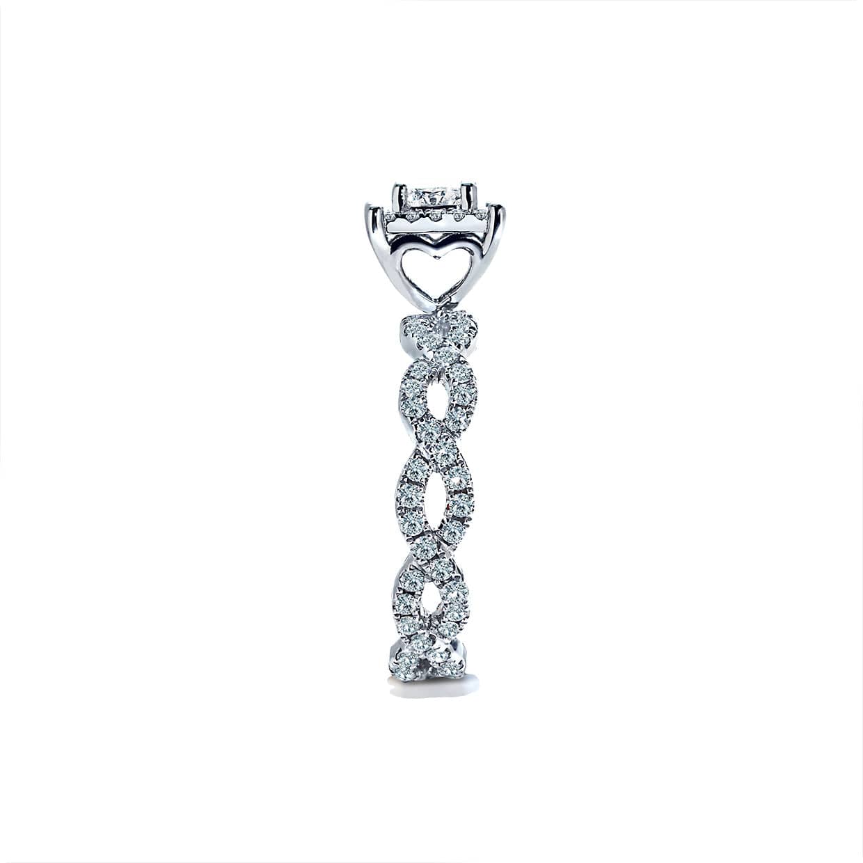 Amalia eternity twist forlovelsesring med firkantet safir og diamanter