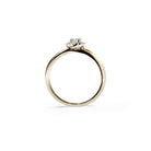 Rund halo diamant forlovelsesring i guld